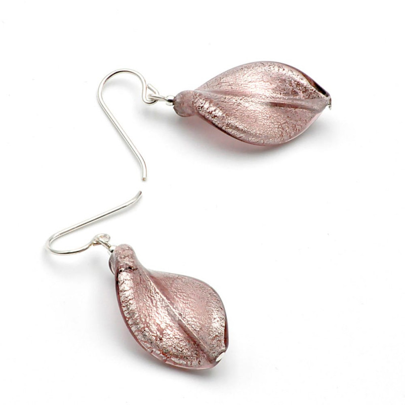 Aretes parma en verdadero cristal de murano venecia