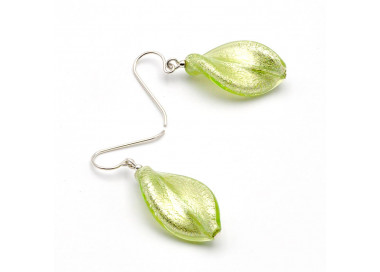 Boucles d'oreilles vertes verre de murano