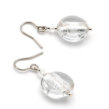 Glossy glass murano glass earrings genuine venice murano glass