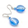 Navy blue murano glass earrings murano glass