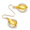 Transparent gold murano glass earrings