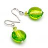 Apple green murano glass earrings