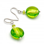 Oorbellen apple groene murano glas