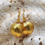 Boucles d'oreilles verre venise or jaune