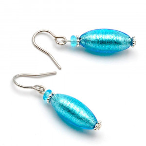 Oliver azul - aretes cristal murano azul y plata de venecia