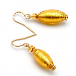 Gold murano glass earrings