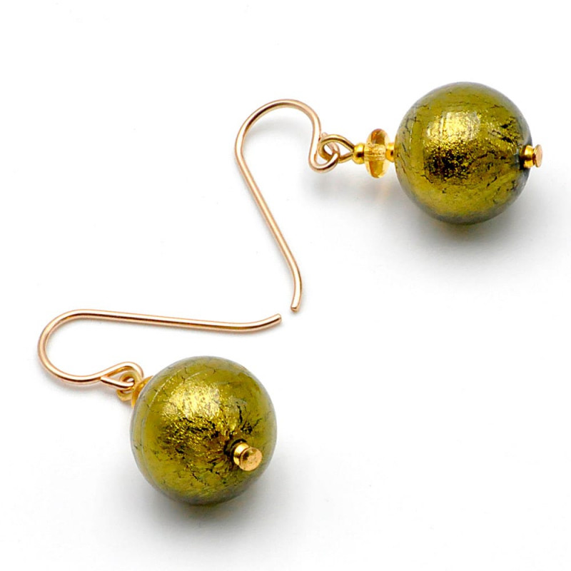 Pendientes verdes cristal de murano venecia