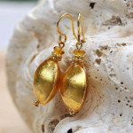 Gold murano glass earrings