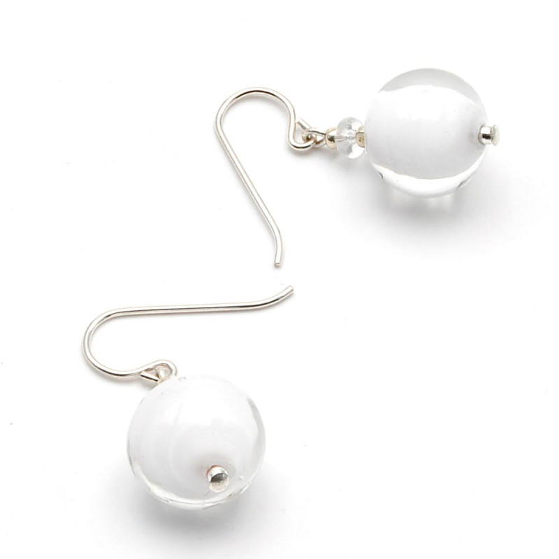 Pendientes blanco cristal de murano venecia