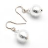 Silver earrings genuine venice murano glass