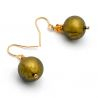 Green murano glass earrings genuine venice