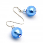 Boucles d'oreilles bleu verre de murano de venise