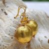 Gold murano glass jewelry earrings