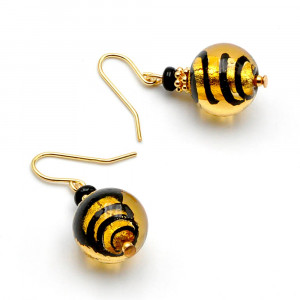 Mix gold - gold murano glass earrings genuine murano glass