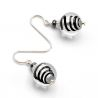 Silver murano glass earrings