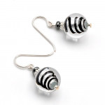 Silver murano glass earrings