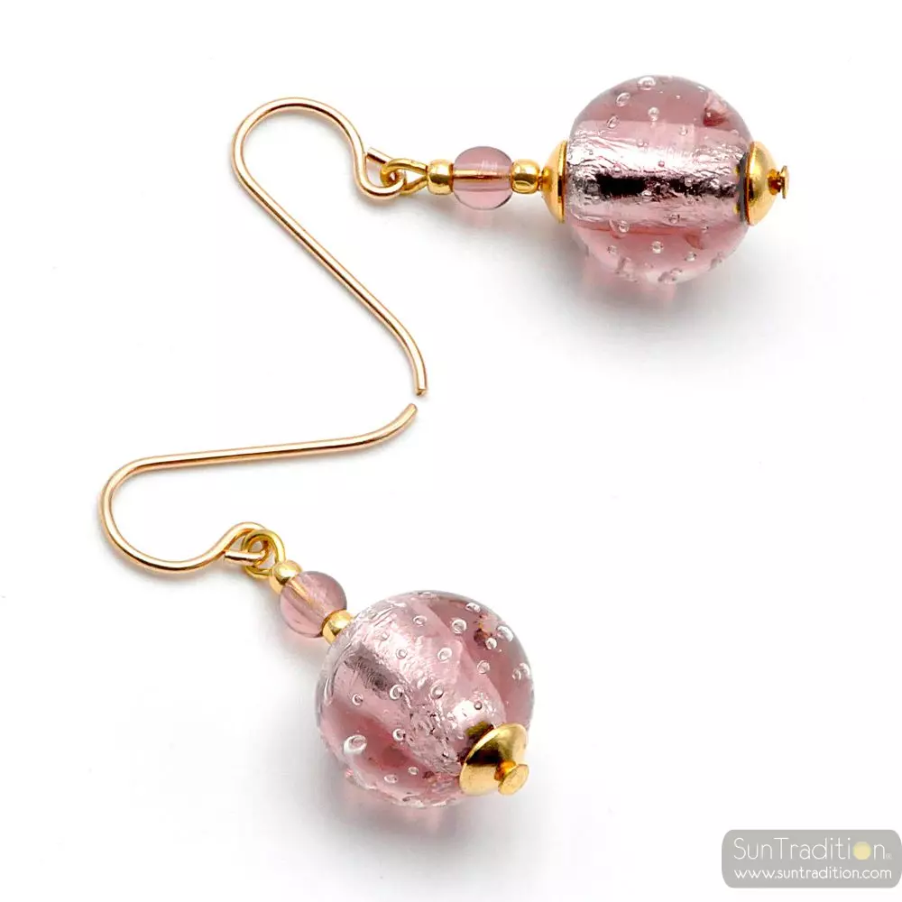 Fizzy parma - parma murano glass earrings genuine venice glass