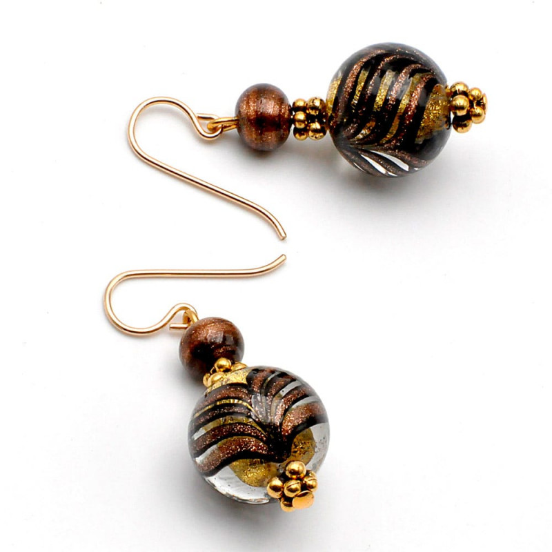 Pendientes oro cristal de murano venecia