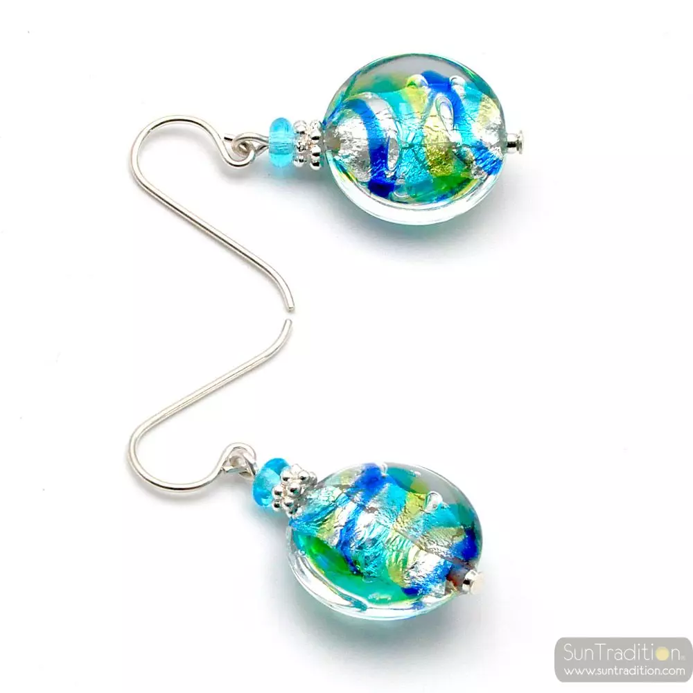 Charly fili - blue murano glass earrings in real venice glass