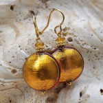 Boucles d'oreilles murano ambre or