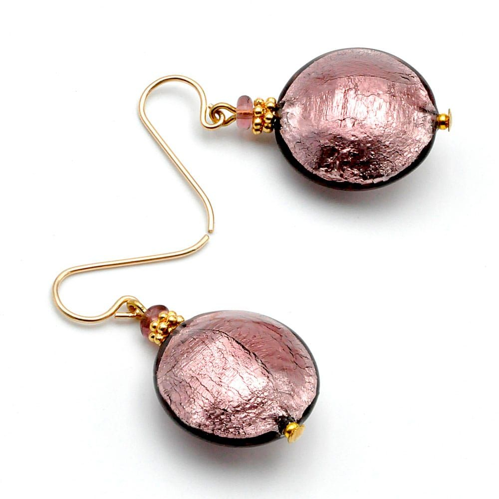 Pastiglia parma - parma murano glass earrings genuine venice glass