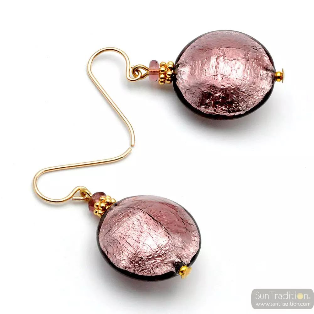 Pastiglia parma - parma murano glass earrings genuine venice glass