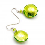 Boucles d'oreilles vertes verre de murano de venise