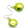 Green murano glass earrings venitian