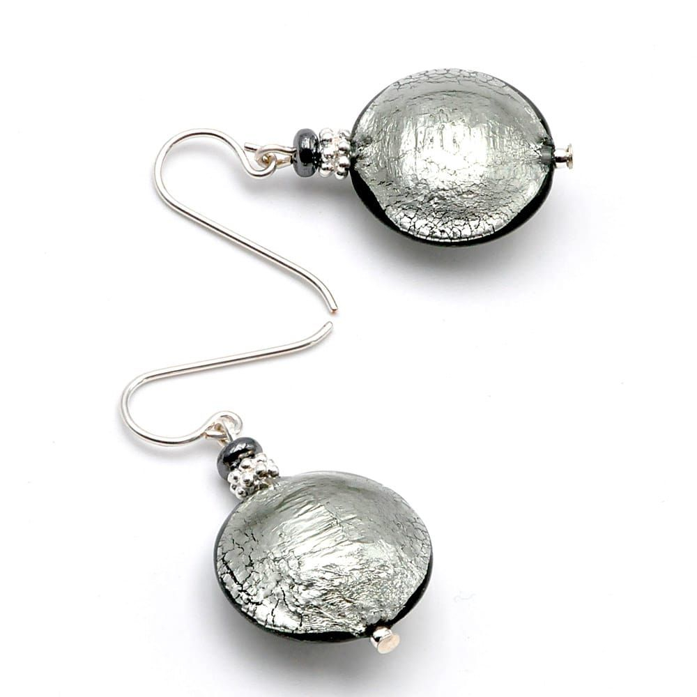 Pastiglia sølv - øredobber-sølv smykker ekte murano-glass i venezia