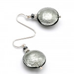 Silver murano glass earrings