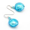 Blue murano glass earrings of venice
