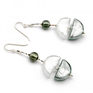 Colorado silver - silver murano glass drop earrings genuine murano glass venice