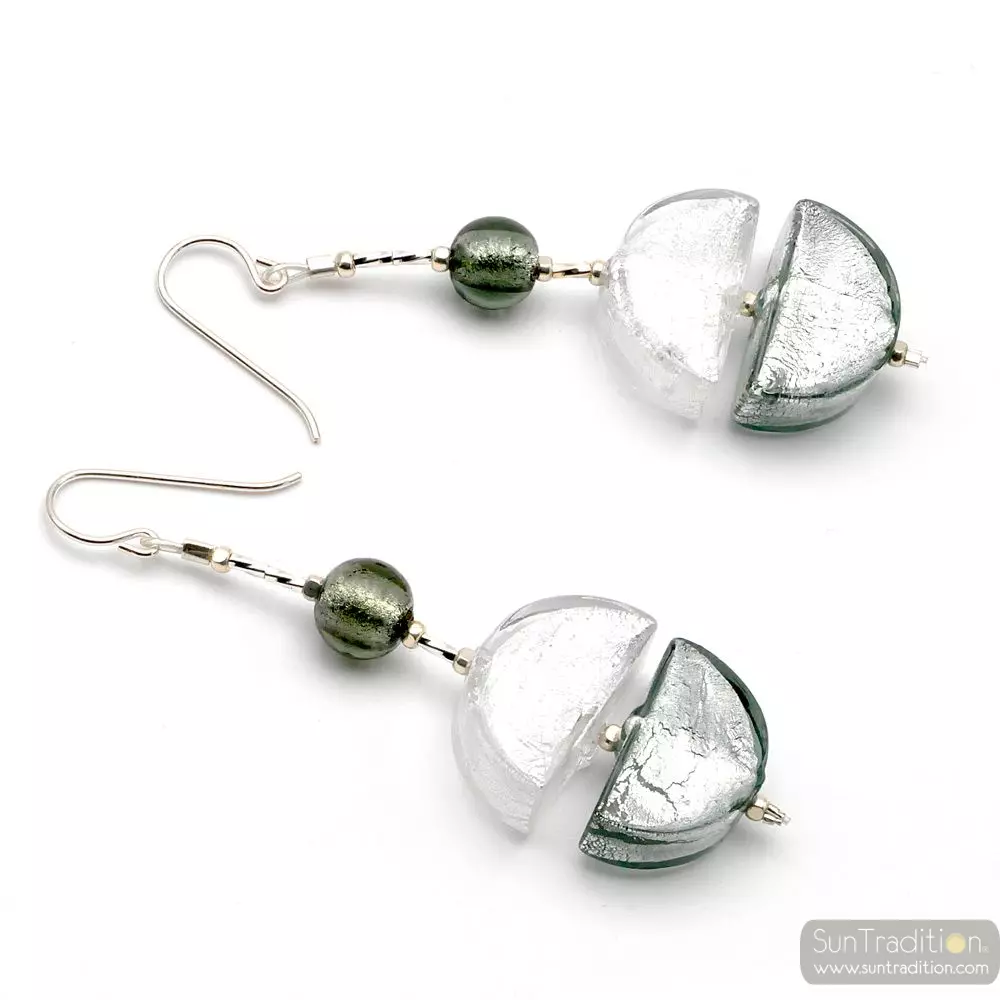 Colorado silver - silver murano glass drop earrings genuine murano glass venice