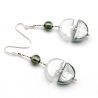 Silver murano glass drop earrings