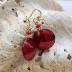 Boucles d'oreilles verre murano rouge