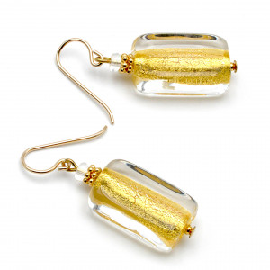 Pendientes oro cristal de murano