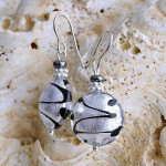 Silver murano glass jewelry earrings