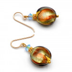 Boucles d'oreilles or verre de murano de venise