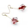 Rumba rød - dinglende øredobber perler røde kube smykker murano-glass i venezia