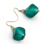 Green murano glass earrings