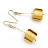 Gold murano glass drop earrings of venice