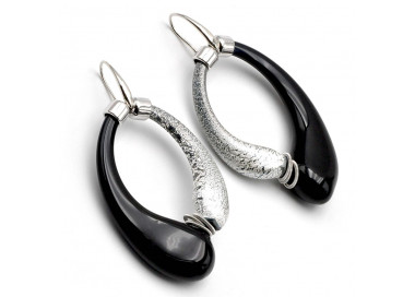 Pendientes creoles plata vidrio soplado de murano de venecia