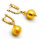 Ball gold - lever back earrings genuine venice murano glass