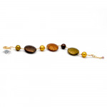 Gold murano glass satin bracelet from venice