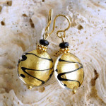 Aretes murano oro en cristal de venecia murano italia