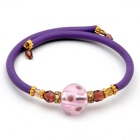 Pearl bracelet murano rubber fantasy galaxy