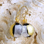 Silver murano glass earrings