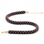 Collier renaissance bleu lapis et or dore