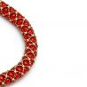 Necklace renaissance red glass beads gilded weave