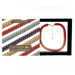 Collier evidence renaissance rouge tisse dore